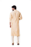 SHERWOOD TAN KURTA SET WITH FULL DORI EMBROIDERY