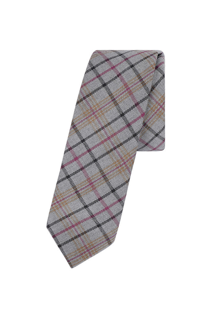 Light Grey Plaid Tie