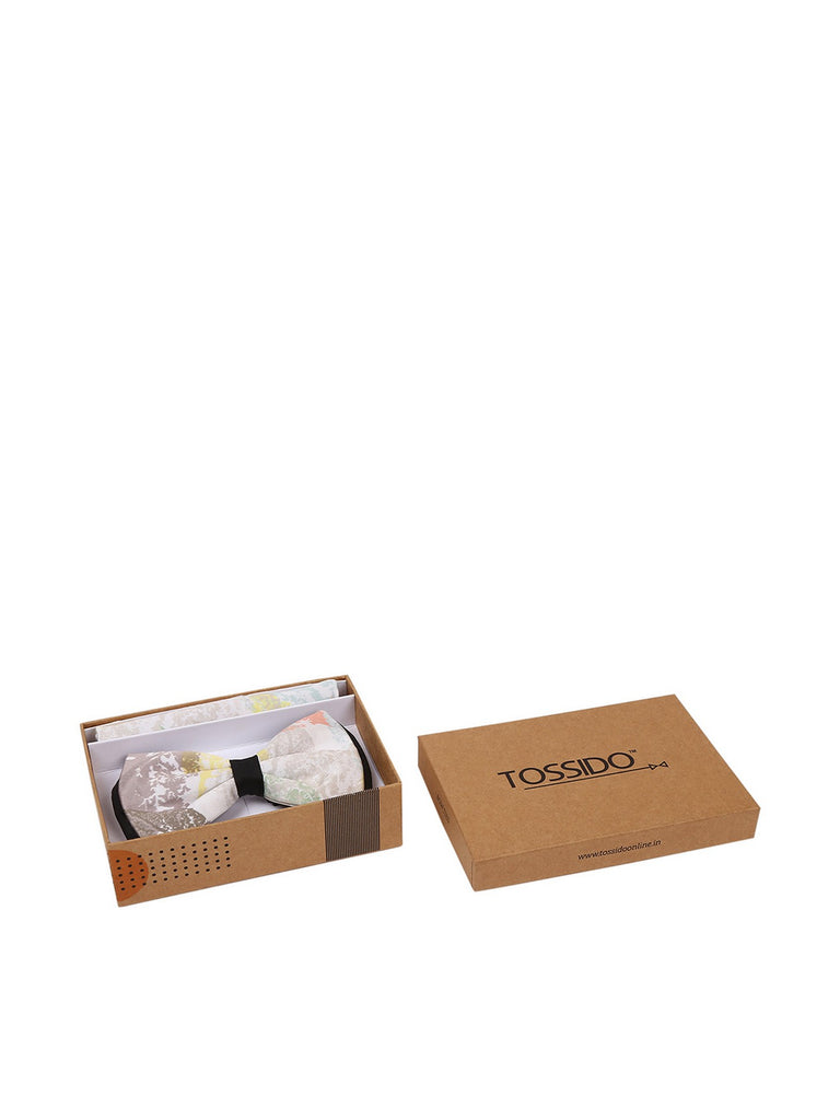 TOSSIDO Printed Bowtie & Pocket Square Gift Box