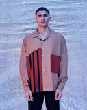 Streamline Patchwork Shirt Beige