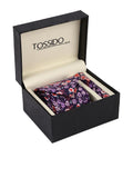 TOSSIDO Printed Necktie & Pocket Square Gift Box