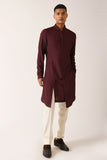 OLD MAUVE DOUBLE FRONT SLIT KURTA