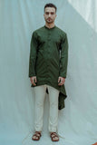 Bottle Green and off white pants