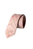 Pink Checks Self Printed Tie