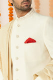 IVORY MINA COLLAR AND
BUTTONS EMBROIDERED 
SHERWANI SET