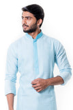 BLUE PINTUCKS KURTA SET