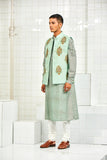 Bhoon pintuck waistcoat with flower motif design
