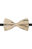 Printed Cream and Blue Bow Tie