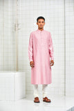Bainsara pintuck kurta with kantha
