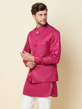 Pink Bundi Jacket with Kurta Set