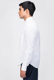 Concealed Button-down Collar Linen  Shirt