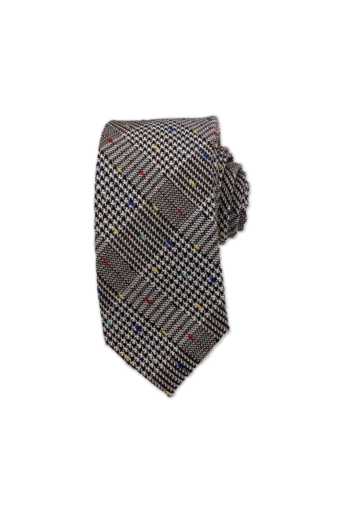 Chequered Neck Tie, Grey