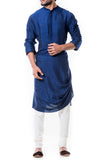 BLUE LINEN PATHANI SET