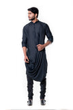 GREASE BLACK COWL KURTA SET