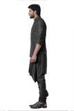 JADE BLACK COWL KURTA WITH FULL EMBROIDERED BLACK WAIST COAT SET