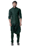 SEAWEED COWL KURTA WITH FULL EMBROIDERED SEAWEED WAIST COAT SET