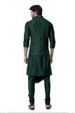SEAWEED COWL KURTA WITH FULL EMBROIDERED SEAWEED WAIST COAT SET