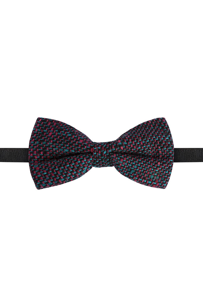 Woven Black and Pink Bow Tie