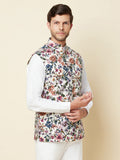Floral Print Linen Bundi Jacket
