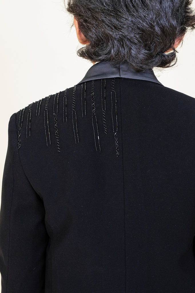Black tuxedo set with shirt and bow