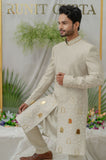 RAAG GREY EMBROIDERED SHERWANI SET