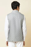 Grey Embroidered Bundi Jacket