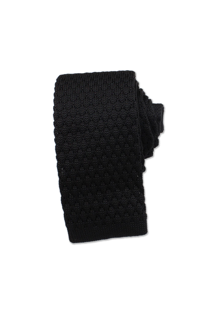 Knitted Neck Tie, Black