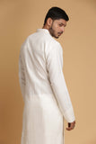 Offwhite pintux kurta with pant pyjama