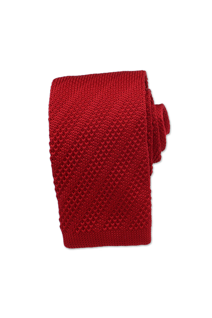 Knitted Neck Tie, Red