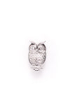 Owl Lapel Pin in White Gold Plating