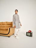 Grey stripe malai cotton Kurta Pajama set