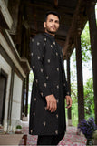 Black Booties Jacket with Black Kurta and Black Pants