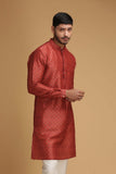 Red kurta with pant pyjama