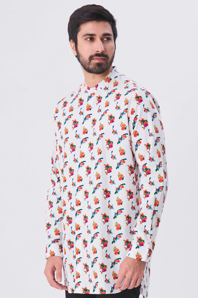 Oliver Mandarin Collar All-over Printed Shirt