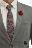 Snazzy Paisley Silk Tie, Red