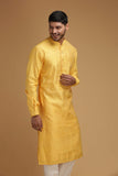 Yellow design kurta with pant pyjama