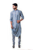 GREY COWL KURTA SET