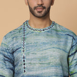 Blue Marble Mirror Kurta