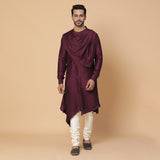 Maroon Cowl Neck Kurta