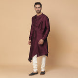 Maroon Cowl Neck Kurta