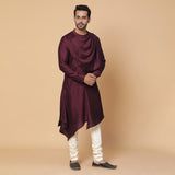 Maroon Cowl Neck Kurta