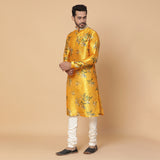 Marigold Floral Silk Kurta