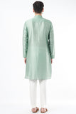 MINT GREEN SILK EMBROIDERED KURTA SET