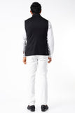 BLACK SELF TEXTURED KURTA