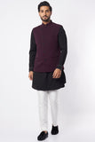 PLUM SELF TEXTURED NEHRU JACKET