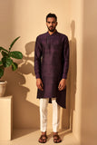 SHADOW PLUM METAL EMBROIDERY KURTA SET