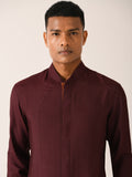 OLD MAUVE DOUBLE FRONT SLIT KURTA