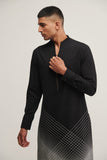 HANDLOOM PRINTED KURTA SET IN BLACK
