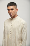 PINTUCKED KURTA SET IN VANILLA