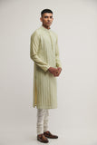 PINTUCKED KURTA SET IN PALE MINT